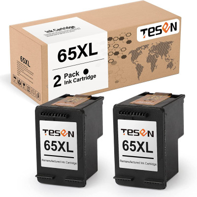 TESEN Remanufactured 65XL 65 XL Ink Cartridge Replacement (2 Black Combo)